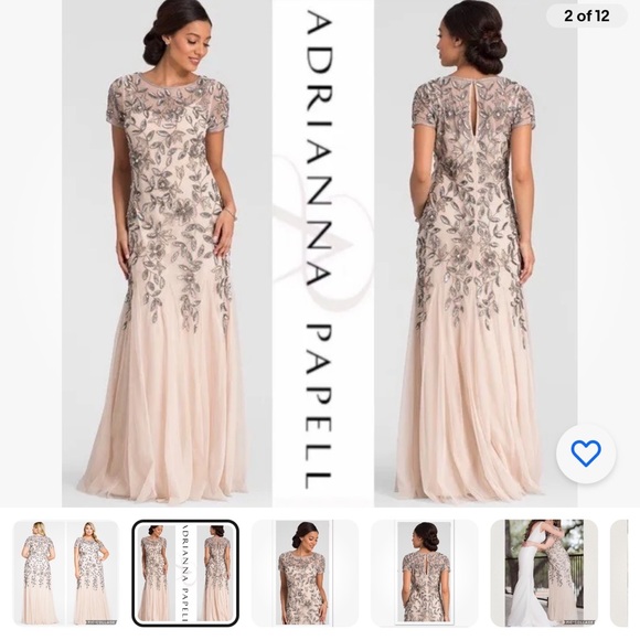 Adrianna Papell Dresses & Skirts - NWT-Adrianna Papell Elegant hand beaded floral embellished gown in size 18W.